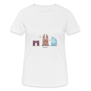 Barcelone - T-shirt respirant Femme - blanc - Devant - AI Model Female 172 dark (172cm)