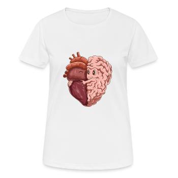 Drôle coeur amour cerveau travail d'équipe - T-shirt respirant Femme - blanc - Devant - AI Model Female 172 dark (172cm)