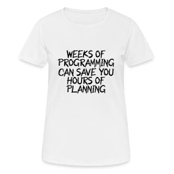 semaines de programmation - T-shirt respirant Femme - blanc - Devant - AI Model Female 172 dark (172cm)