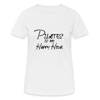 Pilates est mes happy hours - T-shirt respirant Femme - blanc - Devant - AI Model Female 172 dark (172cm)