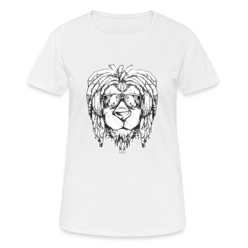 Festival Ragga Rastas Roots Sonnenbrille Löwe - Frauen T-Shirt atmungsaktiv - Weiß - Vorne - AI Model Female 172 dark (172cm)