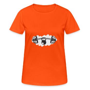 Barbell and kettlebell - Women's Breathable T-Shirt - neon orange - Front - AI Model Female 172 dark (172cm)