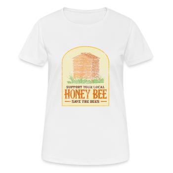 Biene Umweltschutz - Frauen T-Shirt atmungsaktiv - Weiß - Vorne - AI Model Female 172 dark (172cm)