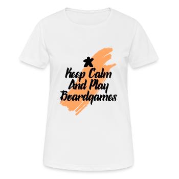 keep calm and play board games - Women's Breathable T-Shirt - white - Front - AI Model Female 172 dark (172cm)