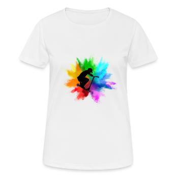 Stunt Scooter Stunt Gift Scooter Skater - Women's Breathable T-Shirt - white - Front - AI Model Female 172 dark (172cm)