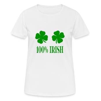 Kleeblatt 100% Irish St. Patricks Day Geschenkidee - Frauen T-Shirt atmungsaktiv - Weiß - Vorne - AI Model Female 172 dark (172cm)