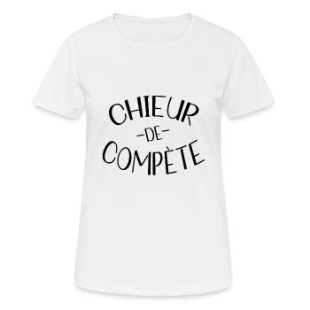 chieur -de- compète - T-shirt respirant Femme - blanc - Devant - AI Model Female 172 dark (172cm)