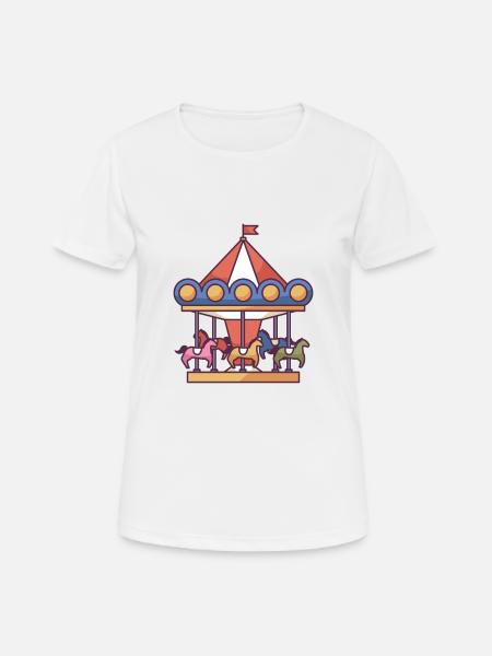 Merry Go Round Carousel - Women's Breathable T-Shirt - white
