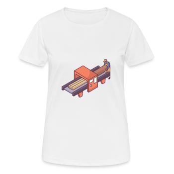 Machine de scierie motorisée - T-shirt respirant Femme - blanc - Devant - AI Model Female 172 dark (172cm)
