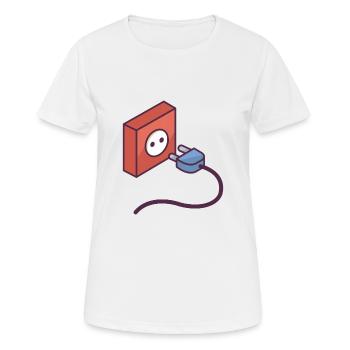 Électricien et c'est prise - T-shirt respirant Femme - blanc - Devant - AI Model Female 172 dark (172cm)