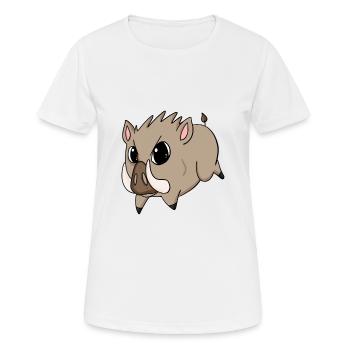 wild boar - Women's Breathable T-Shirt - white - Front - AI Model Female 172 dark (172cm)