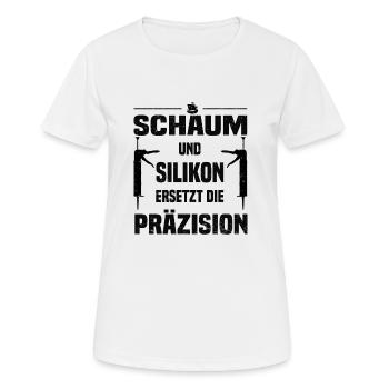 Schaum und Silikon Bootsbauer Bootsbau Geschenk - Frauen T-Shirt atmungsaktiv - Weiß - Vorne - AI Model Female 172 dark (172cm)