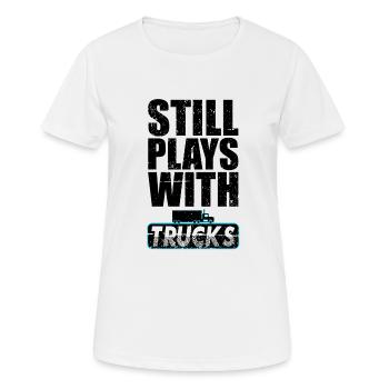 Fernfahrer LKW Fahrer Berufskraftfahrer - Frauen T-Shirt atmungsaktiv - Weiß - Vorne - AI Model Female 172 dark (172cm)