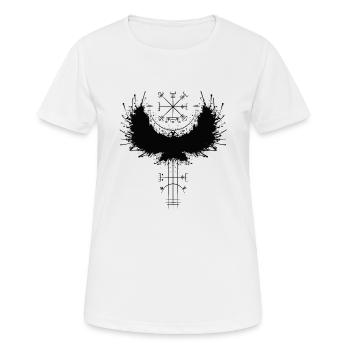 Odin Rabe Wikinger Kompass Vegvisir - Frauen T-Shirt atmungsaktiv - Weiß - Vorne - AI Model Female 172 dark (172cm)