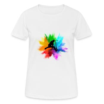 Tretroller Stunt Roller Stunt Scooter Trick Skater - Frauen T-Shirt atmungsaktiv - Weiß - Vorne - AI Model Female 172 dark (172cm)