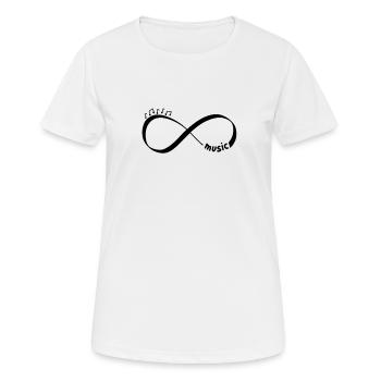 UNENDLICHE MUSIK | Geschenkidee Sänger | Unendlich - Frauen T-Shirt atmungsaktiv - Weiß - Vorne - AI Model Female 172 dark (172cm)