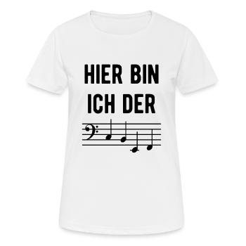 Bassist Musiker Noten Bassschlüssel Bass Chef - Frauen T-Shirt atmungsaktiv - Weiß - Vorne - AI Model Female 172 dark (172cm)