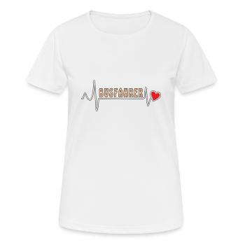 HERZSCHLAG BUSFAHRER - Frauen T-Shirt atmungsaktiv - Weiß - Vorne - AI Model Female 172 dark (172cm)