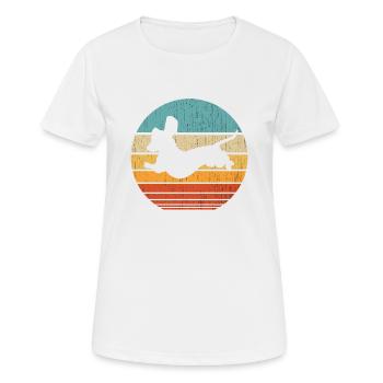 Cadeau de silhouette de chien teckel rétro teckel - T-shirt respirant Femme - blanc - Devant - AI Model Female 172 dark (172cm)