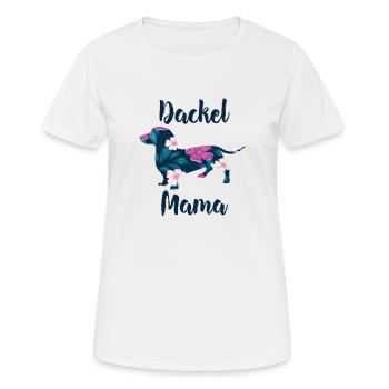 Dackel Mama Dackelhund Silhouette Retro Geschenk - Frauen T-Shirt atmungsaktiv - Weiß - Vorne - AI Model Female 172 dark (172cm)