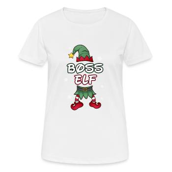 Boss boss elf costume partner look Christmas - Women's Breathable T-Shirt - white - Front - AI Model Female 172 dark (172cm)