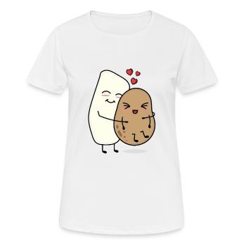 Marzipan hugs potato gift idea - Women's Breathable T-Shirt - white - Front - AI Model Female 172 dark (172cm)