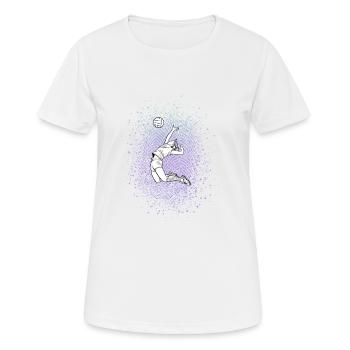 volleyball - Women's Breathable T-Shirt - white - Front - AI Model Female 172 dark (172cm)