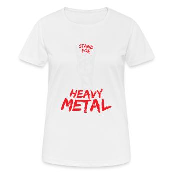 Heavy Metal Musik Stand for Metal Pommesgabel - Frauen T-Shirt atmungsaktiv - Weiß - Vorne - AI Model Female 172 dark (172cm)