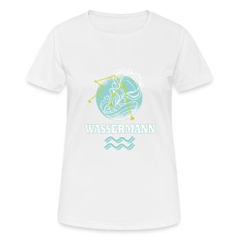 Sternzeichen Wassermann mit Sternenbild - Frauen T-Shirt atmungsaktiv - Weiß - Vorne - AI Model Female 172 dark (172cm)