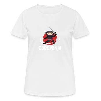 Programmation code ninja - T-shirt respirant Femme - blanc - Devant - AI Model Female 172 dark (172cm)