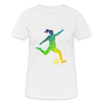 Frauenfußball Fußballspielerin - Frauen T-Shirt atmungsaktiv - Weiß - Vorne - AI Model Female 172 dark (172cm)