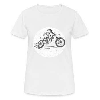 MOTOCROOS SW - Frauen T-Shirt atmungsaktiv - Weiß - Vorne - AI Model Female 172 dark (172cm)
