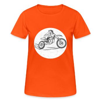 MOTOCROOS SW - Women's Breathable T-Shirt - neon orange - Front - AI Model Female 172 dark (172cm)