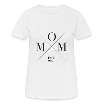 MOM EST 2021 maman maman famille - T-shirt respirant Femme - blanc - Devant - AI Model Female 172 dark (172cm)