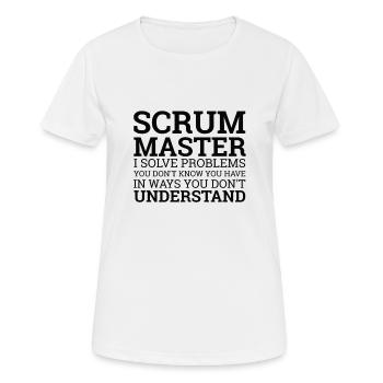 « Scrum Master » | - T-shirt respirant Femme - blanc - Devant - AI Model Female 172 dark (172cm)