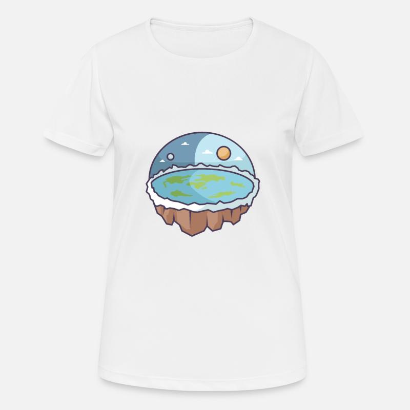 Flat Earth - Women's Breathable T-Shirt - white