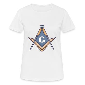 Emblème de la franc-maçonnerie - T-shirt respirant Femme - blanc - Devant - AI Model Female 172 dark (172cm)