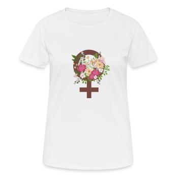 Female Power / Powerfrau / Super Girl Statement - Frauen T-Shirt atmungsaktiv - Weiß - Vorne - AI Model Female 172 dark (172cm)