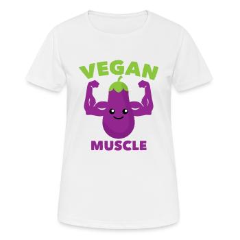 Muscles végétaliens - T-shirt respirant Femme - blanc - Devant - AI Model Female 172 dark (172cm)
