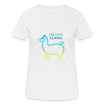 Lama lama dramatique - T-shirt respirant Femme - blanc - Devant - AI Model Female 172 dark (172cm)