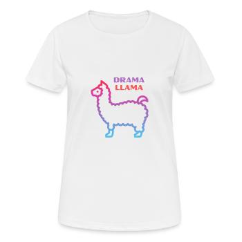Lama lama dramatique - T-shirt respirant Femme - blanc - Devant - AI Model Female 172 dark (172cm)