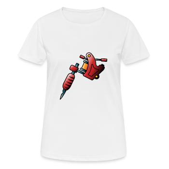 Tattoo Machine - Women's Breathable T-Shirt - white - Front - AI Model Female 172 dark (172cm)