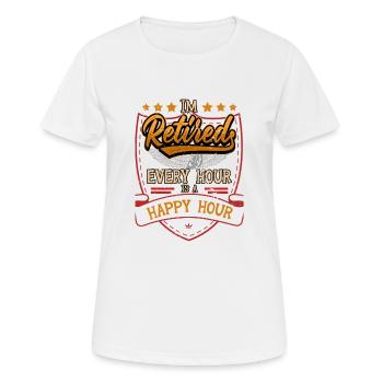 Bonne pension de retraité disant cadeau - T-shirt respirant Femme - blanc - Devant - AI Model Female 172 dark (172cm)