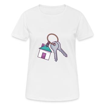 House Keychain - Women's Breathable T-Shirt - white - Front - AI Model Female 172 dark (172cm)
