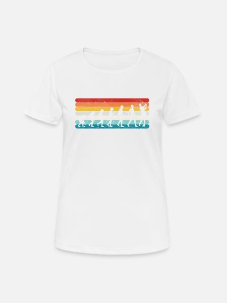 Golf rétro Evolution Golfers et golf vintage - T-shirt respirant Femme - blanc