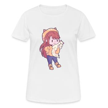 Amant de chat fille - T-shirt respirant Femme - blanc - Devant - AI Model Female 172 dark (172cm)