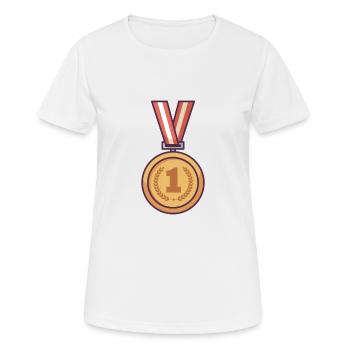 Marathon Medal - Women's Breathable T-Shirt - white - Front - AI Model Female 172 dark (172cm)