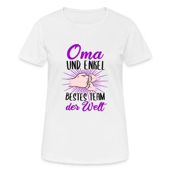 Oma und Enkel zweifache Oma Geschenk Geburt Enkel - Frauen T-Shirt atmungsaktiv - Weiß - Vorne - AI Model Female 172 dark (172cm)