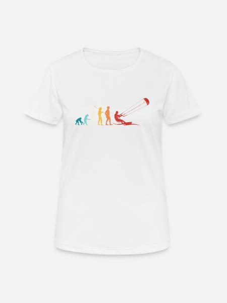 Retro Evolution Kite Surfing Funny Kite Boarding - T-shirt respirant Femme - blanc