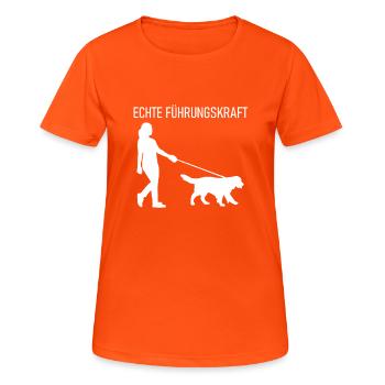Echte Führungskraft - Frauen T-Shirt atmungsaktiv - Neonorange - Vorne - AI Model Female 172 dark (172cm)